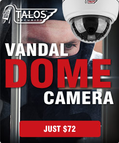 Talos Security DV960PA AHD 2.8mm Lens Mini IR Vandal Dome Camera 960H/960p IP65/IK10 12 VDC