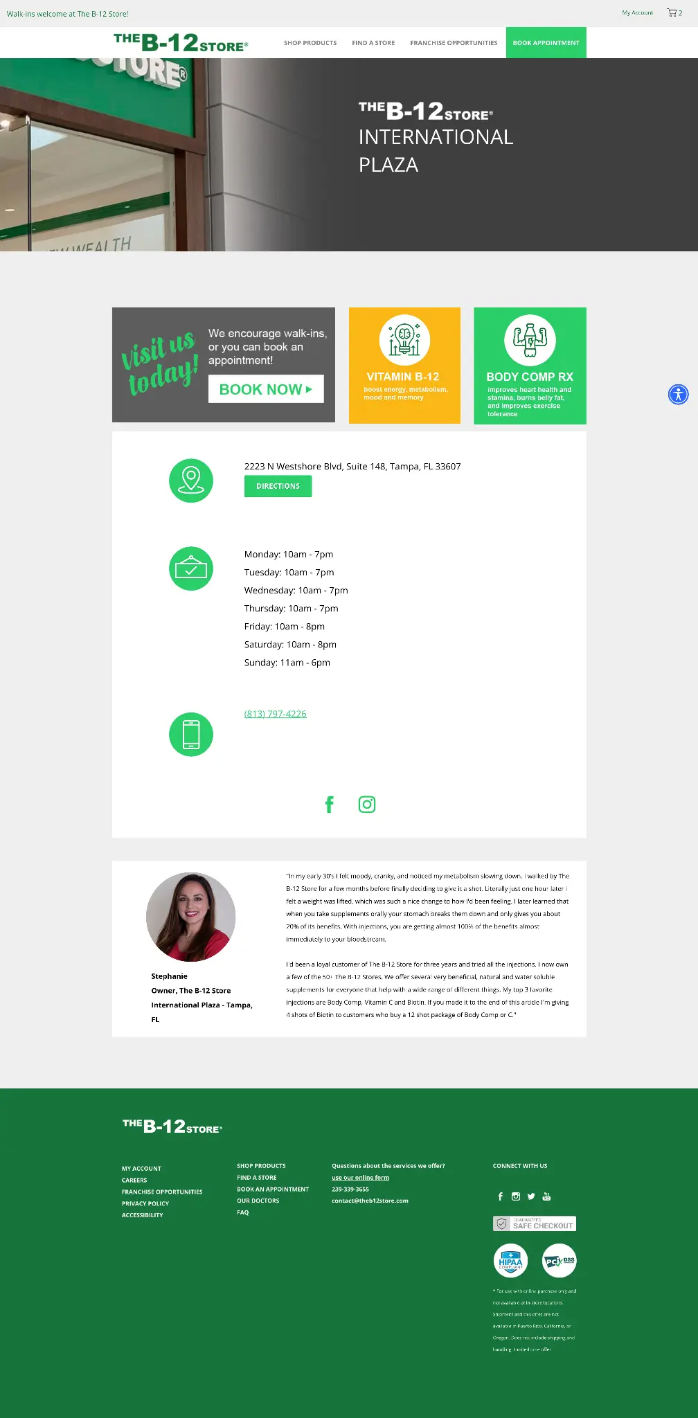 Updated individual store page
