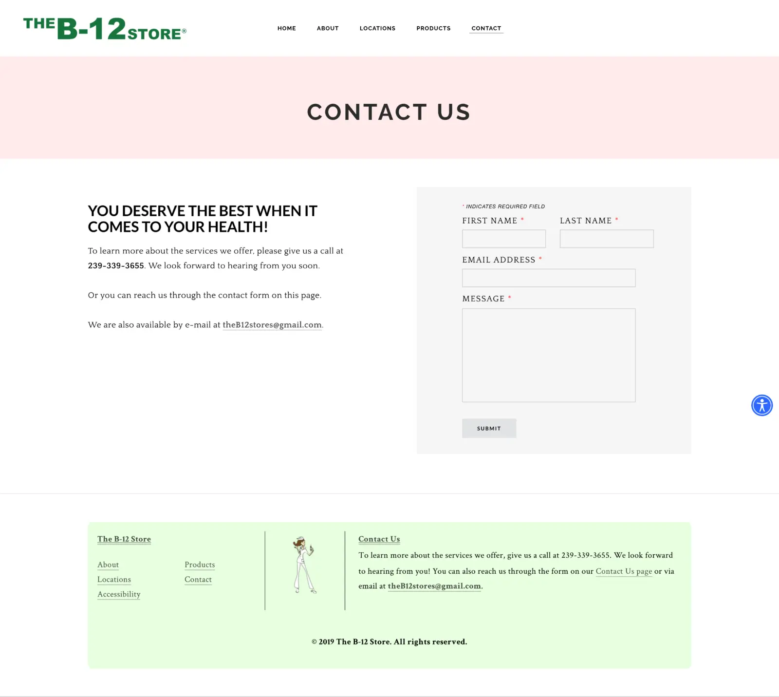 Original contact page