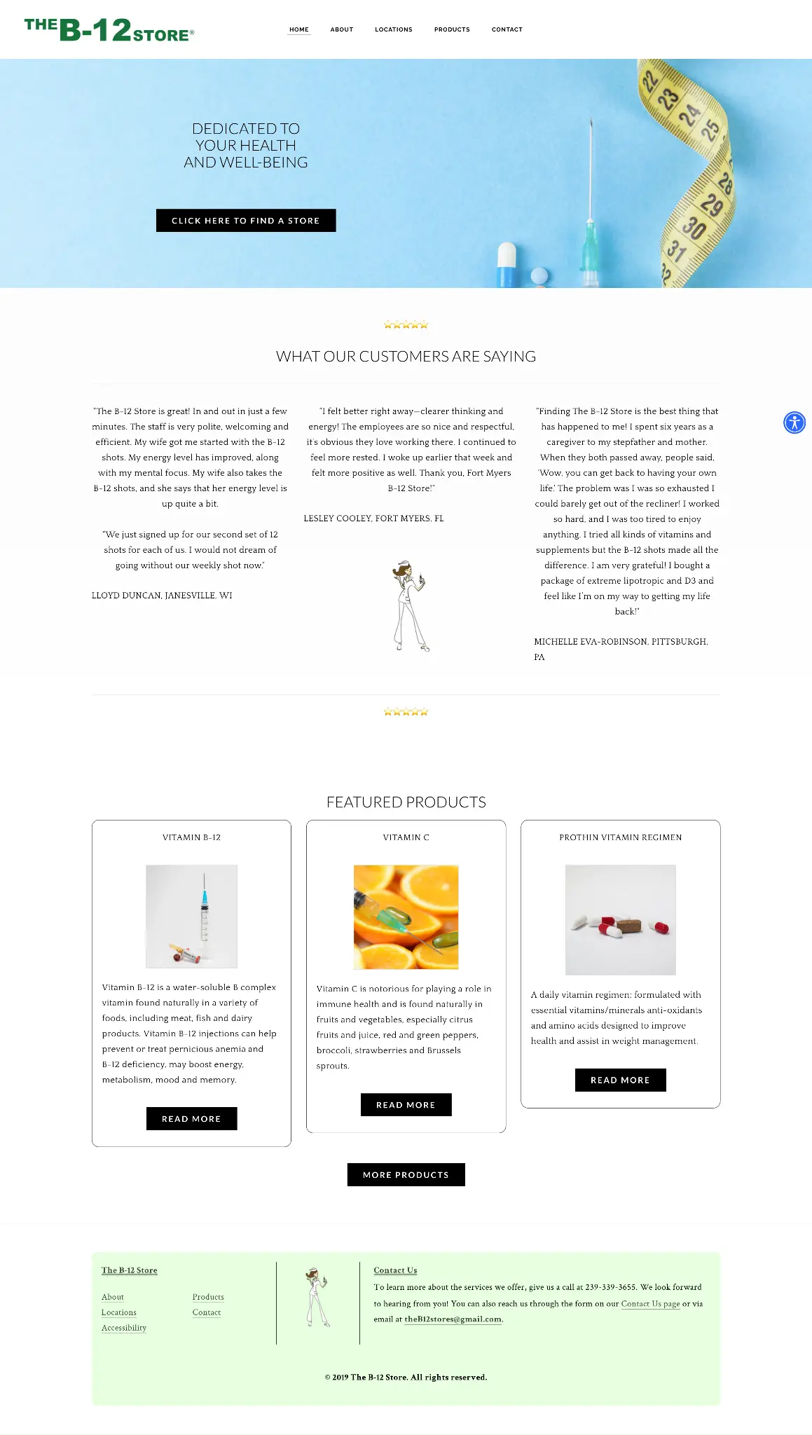 Original The B-12 Store homepage